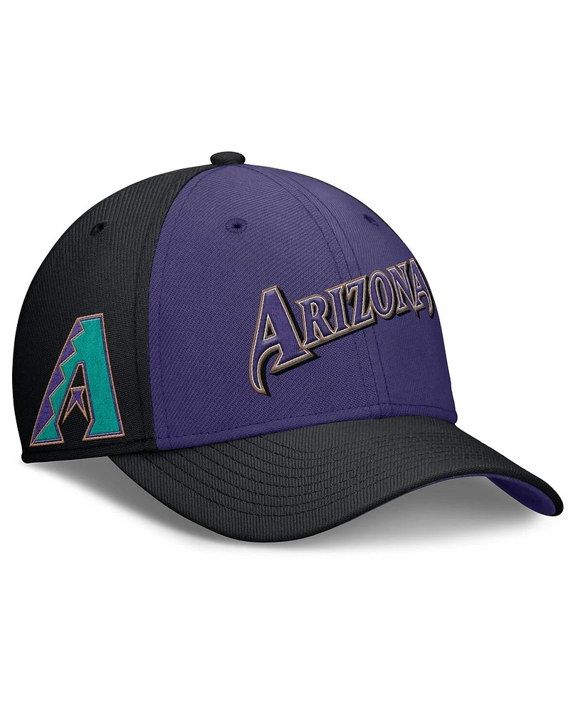 Nike Men's Black/Purple Arizona Diamondbacks Rise Swoosh Performance Flex Hat