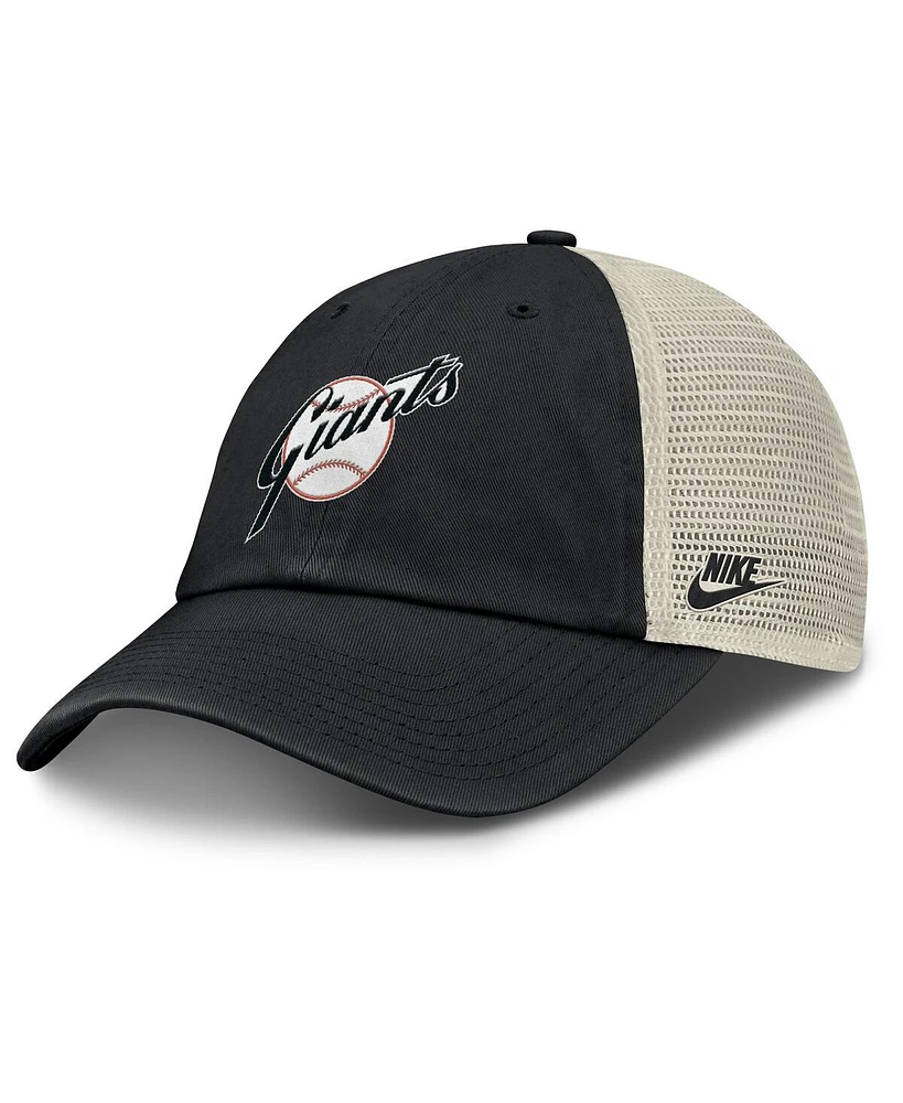 Nike Men's Black/Natural San Francisco Giants Cooperstown Collection Club Trucker Adjustable Hat