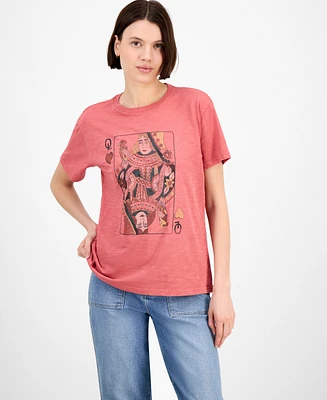 Lucky Brand Women's Queen of Hearts Classic Crewneck T-Shirt
