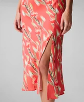 Calvin Klein Women's Cap Sleeve Printed Satin Midi Dress