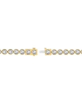 Men's Diamond Bezel Link Tennis Bracelet (6 ct. t.w.) in 10k Two-Tone Gold