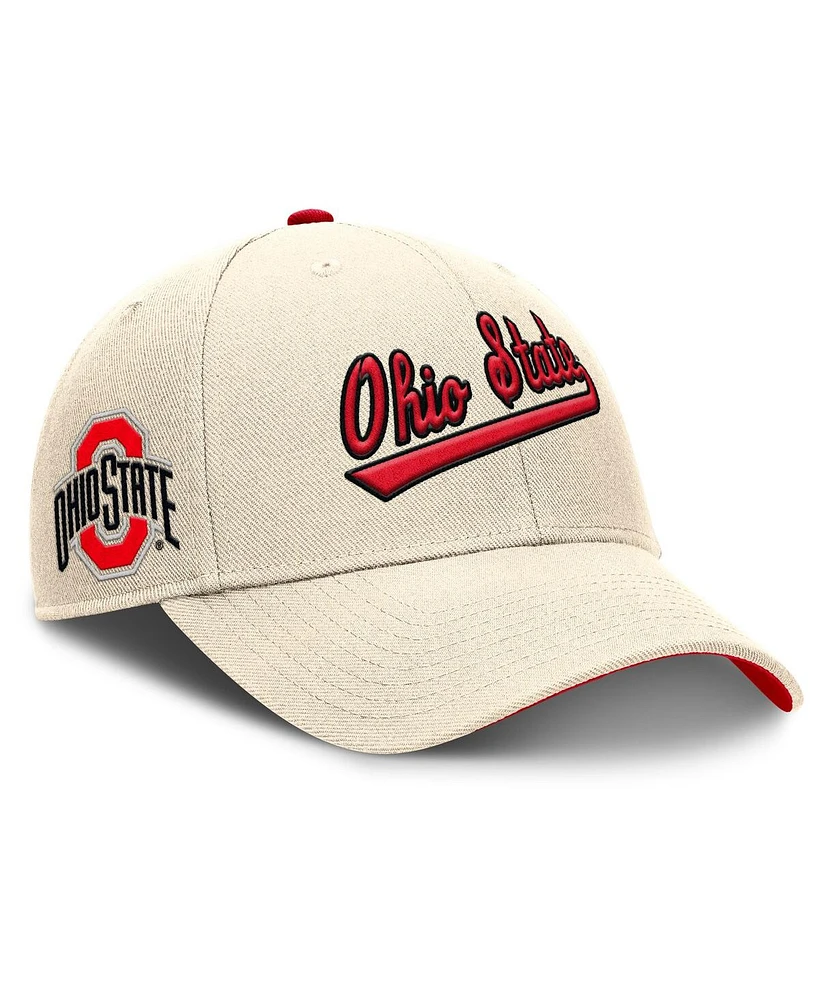 Nike Men's Natural Ohio State Buckeyes Primetime Rise Adjustable Hat