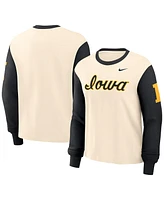 Nike Women's Natural/Black Iowa Hawkeyes Color Block Boxy Long Sleeve T-Shirt