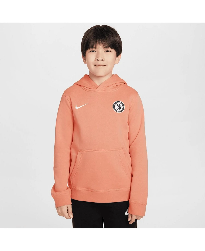 Nike Big Boys and Girls Pink Chelsea Club Pullover Hoodie