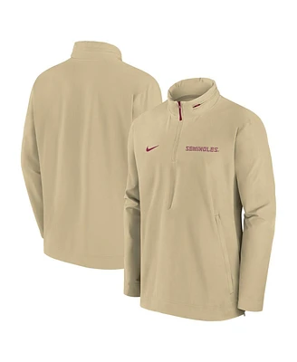 Nike Men's Gold Florida State Seminoles Sideline Coaches Quarter-Zip Jacket