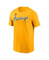 Nike Men's Gold Pittsburgh Pirates Cooperstown Wordmark T-Shirt