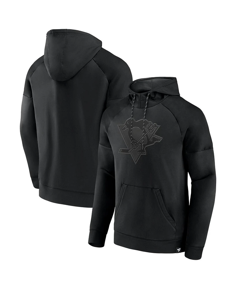 Fanatics Men's Pittsburgh Penguins Black Ice Defender Raglan Pullover Hoodie