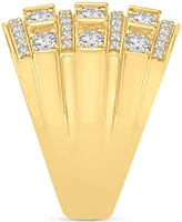Men's Diamond Multirow Polished Statement Ring (3 ct. t.w.) in 10k Gold