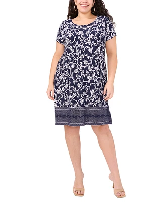 Msk Plus Printed Shift Dress