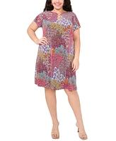 Msk Plus Printed O-Ring Shift Dress