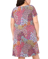 Msk Plus Printed O-Ring Shift Dress