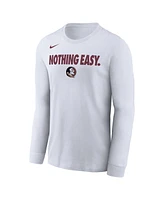 Nike Men's White Florida State Seminoles 2025 On-Court Bench Long Sleeve T-Shirt