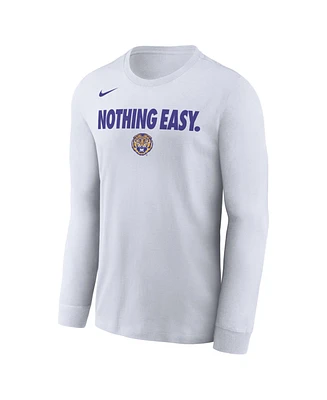 Nike Men's White Lsu Tigers 2025 On-Court Bench Long Sleeve T-Shirt