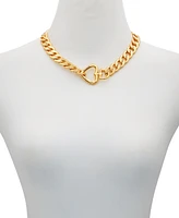 Guess Gold-Tone Heart Closure Chunky Open Link 18" Chain Necklace