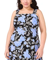 Vince Camuto Plus Square-Neck Sleeveless Maxi Dress