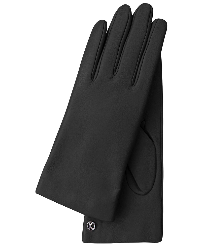 Women`s Premium Lamb Leather Touchscreen Gloves "Lola" Cashmere Lining