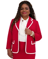 Kasper Women's Tipped Blazer, Regular & Plus Sizes