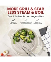 8-Piece Nesting Ceramic Coating Nonstick Cookware Set with Silicone Handle Covers