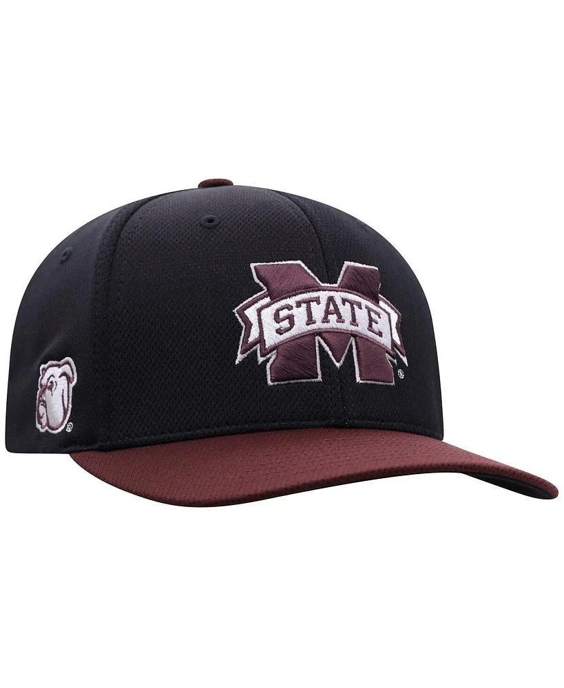 Top of the World Men's Black Mississippi State Bulldogs Reflex Fitted Hat