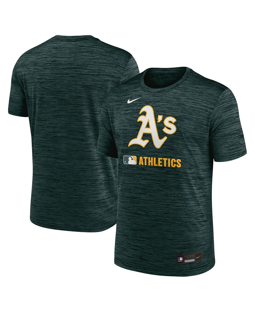 Nike Men's Green Athletics Authentic Collection Velocity Performance Practice T-Shirt