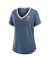 Fanatics Women's Navy Detroit Tigers Binge Worthy Stadium Slub V-Neck T-Shirt