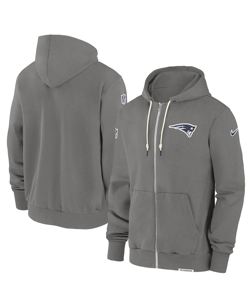 Nike Men's Pewter New England Patriots Player Full-Zip Performance Hoodie