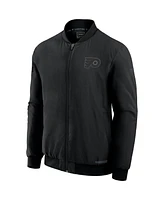 Fanatics Men's Black Philadelphia Flyers Authentic Pro Road Full-Zip Bomber Jacket