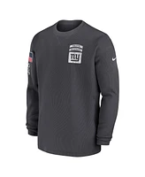 Nike Men's Anthracite New York Giants Salute To Service Edge Lockup Long Sleeve T-Shirt