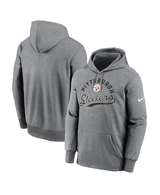 Nike Men's Heather Gray Pittsburgh Steelers Performance Fleece Pullover Hoodie