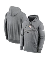 Nike Men's Heather Gray Pittsburgh Steelers Performance Fleece Pullover Hoodie