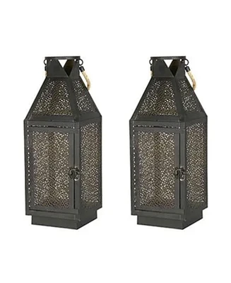 Four Seasons Courtyard 16 Inch Battery Powered 20 Led Filigree Lantern, 2 Pack