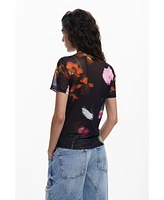 Desigual Women's Printed tulle T-shirt