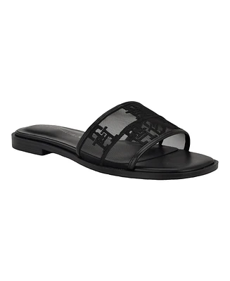 Tommy Hilfiger Women's Tesia Mesh Logo Flat Slide Sandals
