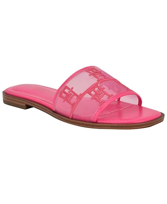 Tommy Hilfiger Women's Tesia Mesh Logo Flat Slide Sandals