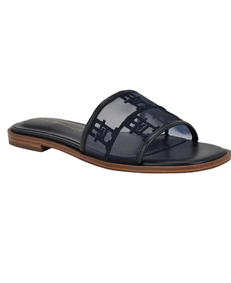 Tommy Hilfiger Women's Tesia Mesh Logo Flat Slide Sandals