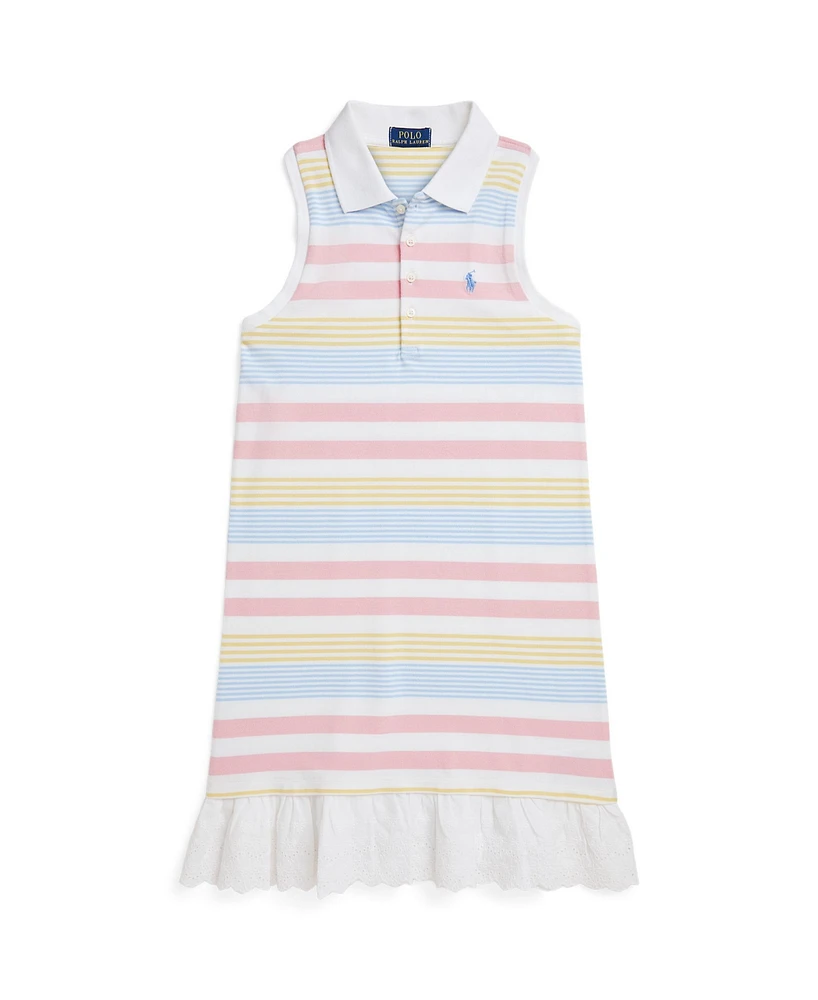 Polo Ralph Lauren Big Girls Striped Stretch Mesh Dress