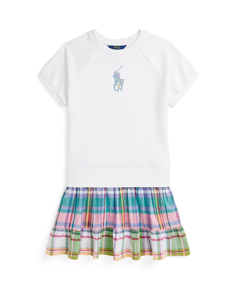 Polo Ralph Lauren Toddler and Little Girls Big Pony Plaid-Skirt Terry Dress