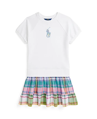 Polo Ralph Lauren Toddler and Little Girls Big Pony Plaid-Skirt Terry Dress