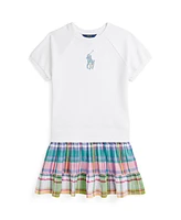Polo Ralph Lauren Toddler and Little Girls Big Pony Plaid-Skirt Terry Dress