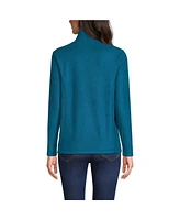 Lands' End Women's Embossed Quarter Zip Fleece Pullover