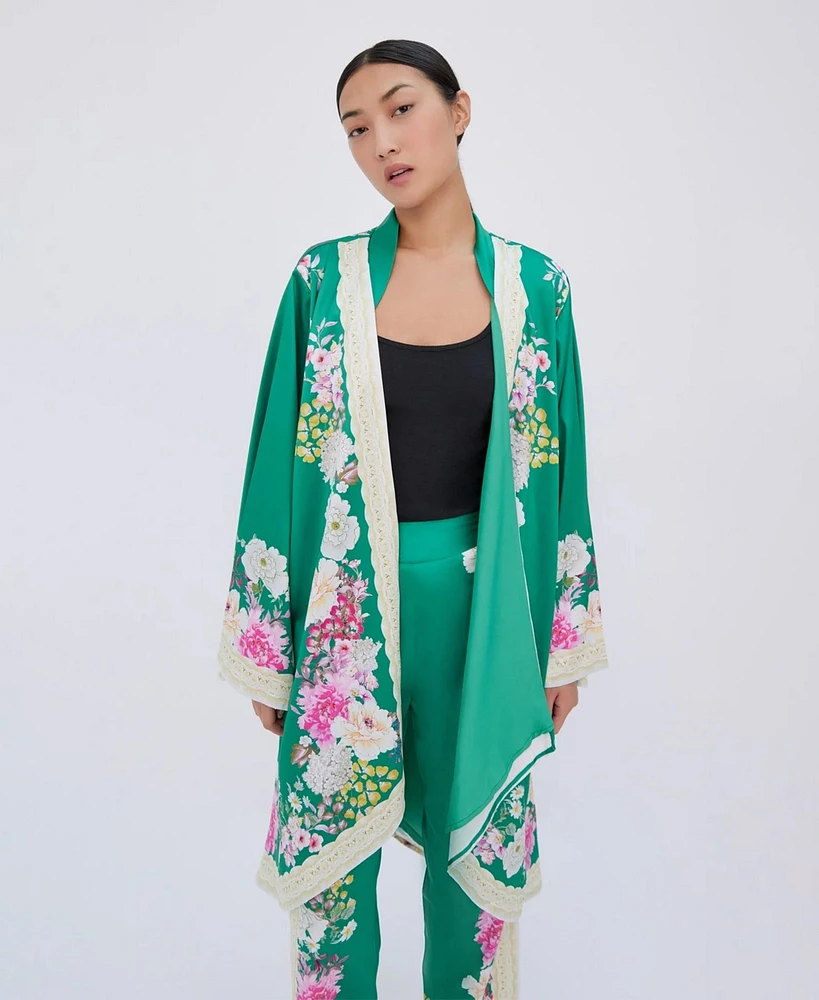 Raishma Studio Women's Amora Green Kimono
