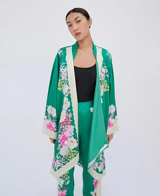 Raishma Studio Women's Amora Green Kimono