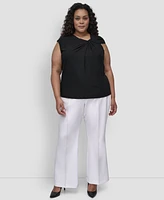 Dkny Plus Sleeveless Twisted-Neck Knit Top
