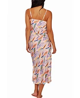 iCollection Women's Cowl Neck Satin Print Gown