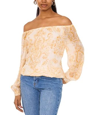 Sam & Jess Women's Printed Off-The-Shoulder Top