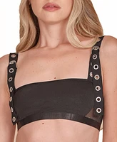 Hauty Women's 2PC Bra and Panty Lingerie Set with Twill Straps Working Silver Buckle