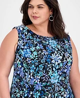 Connected Plus Printed Sleeveless Fit & Flare Dress