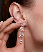 Eliot Danori Silver-Tone Cubic Zirconia Vine Linear Drop Earrings, Exclusively at Macy's