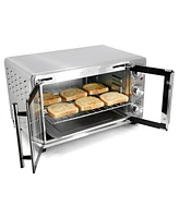 MegaChef 25 Quart French Door Multi-Function Electric Toaster Oven with Rotisserie Set