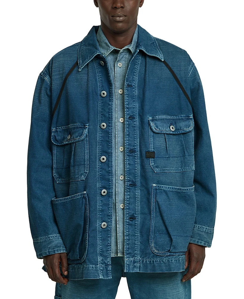 G-Star Raw Men's Oversized Denim Button-Front Chore Jacket